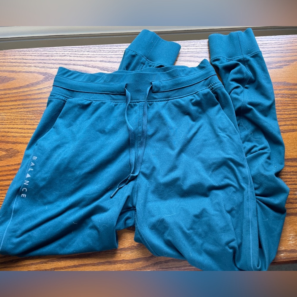 Balance Athletica / Vitality Blue Green Teal Joggers w/ Pockets and drawstring L